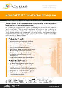 NovaBACKUP® DataCenter Enterprise
