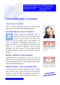 Verblendschalen (Veneers) - Zahnarzt im Zentrum Berg