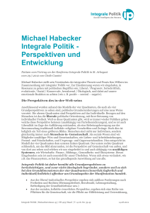 Michael Habecker Integrale Politik - Perspektiven und