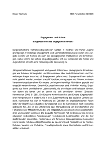 Birger Hartnuß BBE-Newsletter 24/2008 Engagement und Schule