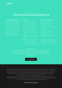 Trainee Webentwicklung Backend m/w