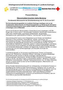 Pressemitteilung der Schuldnerberatung im Landkreis Esslingen zur