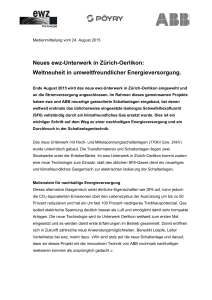 Neues ewz-Unterwerk in Zürich-Oerlikon: Weltneuheit in