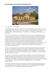 Die Orangerie des Schlosses Moritzburg Zeitz