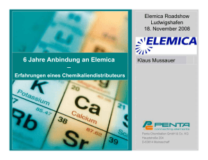 6 Jahre Anbindung an Elemica _