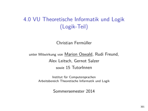4.0 VU Theoretische Informatik und Logik (Logik-Teil)