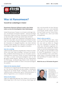 Was ist Ransomware? - AIS