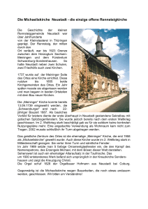 Die Michaeliskirche Neustadt - die einzige offene Rennsteigkirche