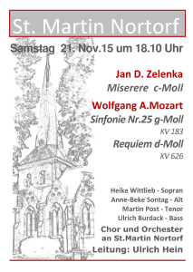Jan D. Zelenka Miserere c-Moll Wolfgang A. Mozart Requiem d-Moll
