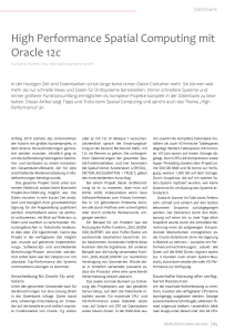 High Performance Spatial Computing mit Oracle 12c