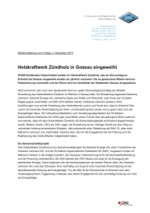 Holzkraftwerk Zündholz in Gossau eingeweiht