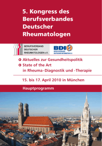5. Kongress des Berufsverbandes Deutscher Rheumatologen