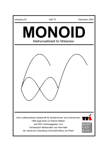 Mathematikblatt f¨ur Mitdenker - Monoid