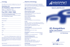 AE-Kompaktkurs Infekt und Zement mit Workshops