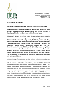 PRESSEMITTEILUNG IDR AG feiert Richtfest für Technip