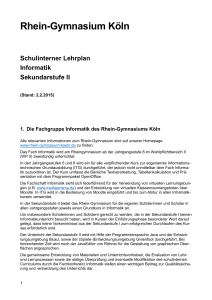 Schulinternes Curriculum Informatik Q1 und Q2 - Rhein