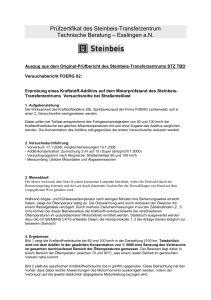 Prüfzertifikat des Steinbeis-Transferzentrum Technische Beratung