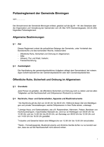 Polizeireglement der Gemeinde Binningen