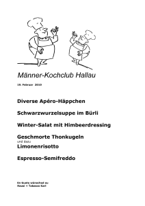 Diverse Apéro-Häppchen Schwarzwurzelsuppe im Bürli Winter