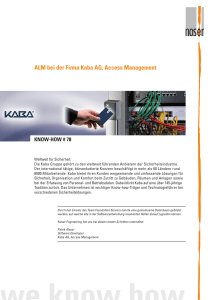 ALM bei der Firma Kaba AG, Access Management