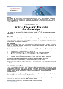 Software Ingenieur/in Java SE/EE (Berufseinsteiger)