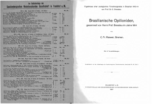 Roewer (1927b) Brasilianische Opilioniden
