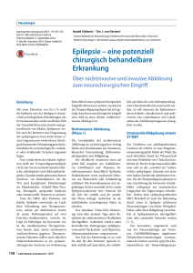Epilepsie – eine potenziell chirurgisch behandelbare