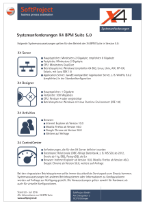 Systemanforderungen X4 BPM Suite 5.0