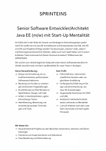 Senior Software Entwickler/Architekt Java EE (m/w) mit