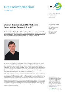 Manuel Zimmer ist - Research Institute of Molecular Pathology (IMP)