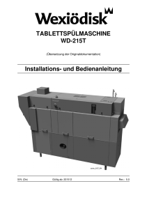 TABLETTSPÜLMASCHINE WD-215T Installations