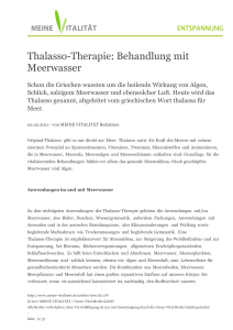 Thalasso-Therapie: Behandlung mit Meerwasser