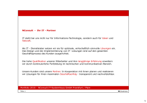 Portfolio 2010 - NConsult IT-Systemhaus GmbH Frankfurt / Main