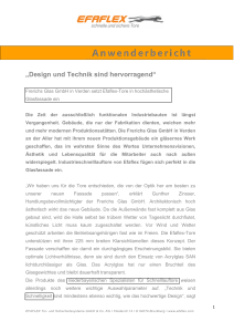 Frerichs Glas GmbH in Verden setzt Efaflex