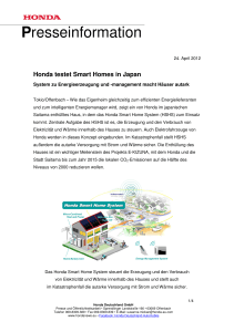 Honda testet Smart Homes in Japan