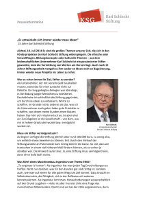 Presseinformation - Karl Schlecht Stiftung