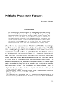 Kritische Praxis nach Foucault