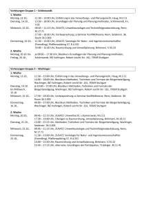 Vorlesungen Gruppe 1 – Schönwandt: 1. Woche: Montag, 13.10., 11