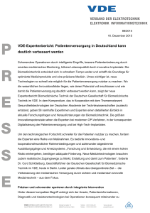 VDE-Expertenbericht: Patientenversorgung in Deutschland kann