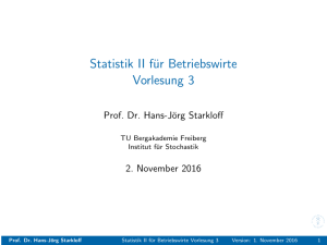 Statistik II für Betriebswirte Vorlesung 3