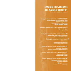 Musik im Schloss» 10. Saison 2010/11