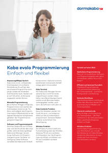 Kaba evolo Programmierung Einfach und flexibel