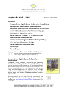 Hospiz Info Brief 1 / 2005 - Deutsche Stiftung Patientenschutz