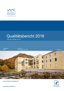 Qualitätsbericht 2016 - Clinica Holistica Engiadina