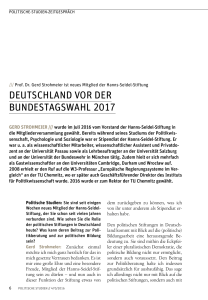 deutschlAnd Vor der BundestAgsWAhl 2017 - Hanns-Seidel
