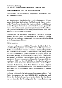 Festveranstaltung ” 50 Jahre Chemnitzer Mathematik“
