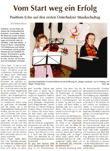 Vom Start weg ein Erfolg - Kreismusikschule Osterholz