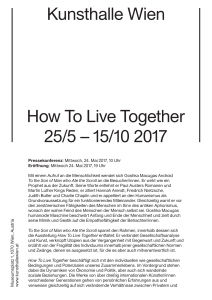 Kunsthalle Wien How To Live Together 25/5 – 15/10 2017