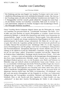 Anselm von Canterbury - Münchener Theologische Zeitschrift