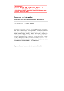 Resonanz und Interaktion - Philosophy of Cognitive Enhancement
